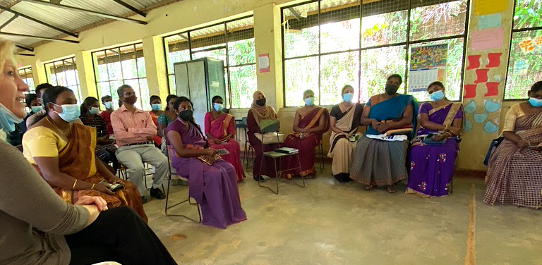 Kandy village school – discussion with teachers regarding challenges girls in the school are facing